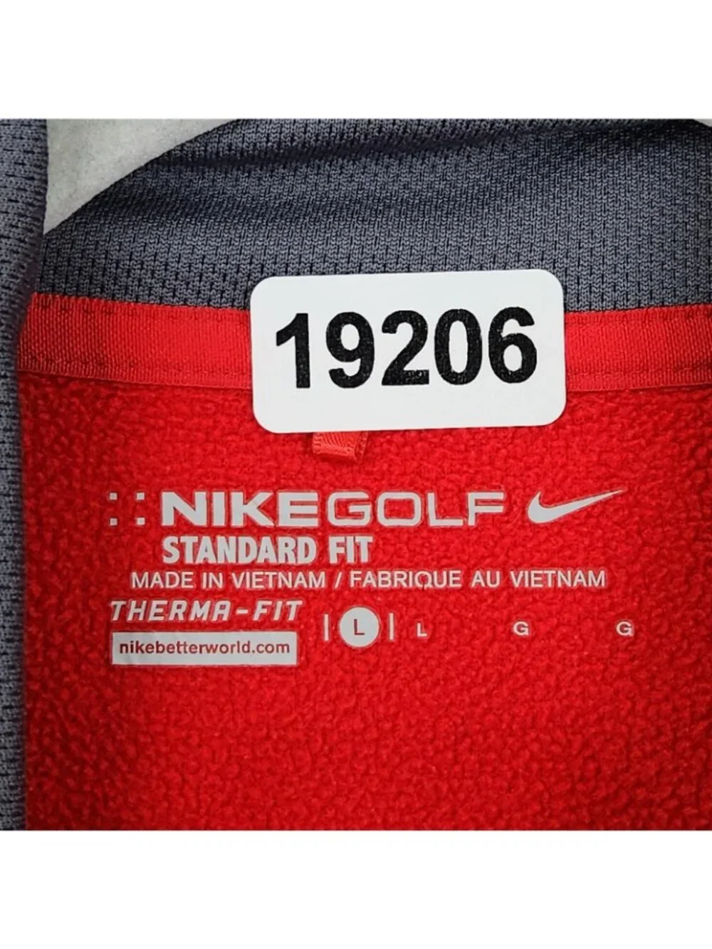 Nike Sweater Mens Large Red Therma-FIT 1/4 Zip Fleece Mock Neck Golf Pullover